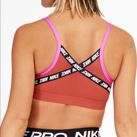 Nike Indy Pink & Red Cross Back Sports Bra - Picture 3 of 6